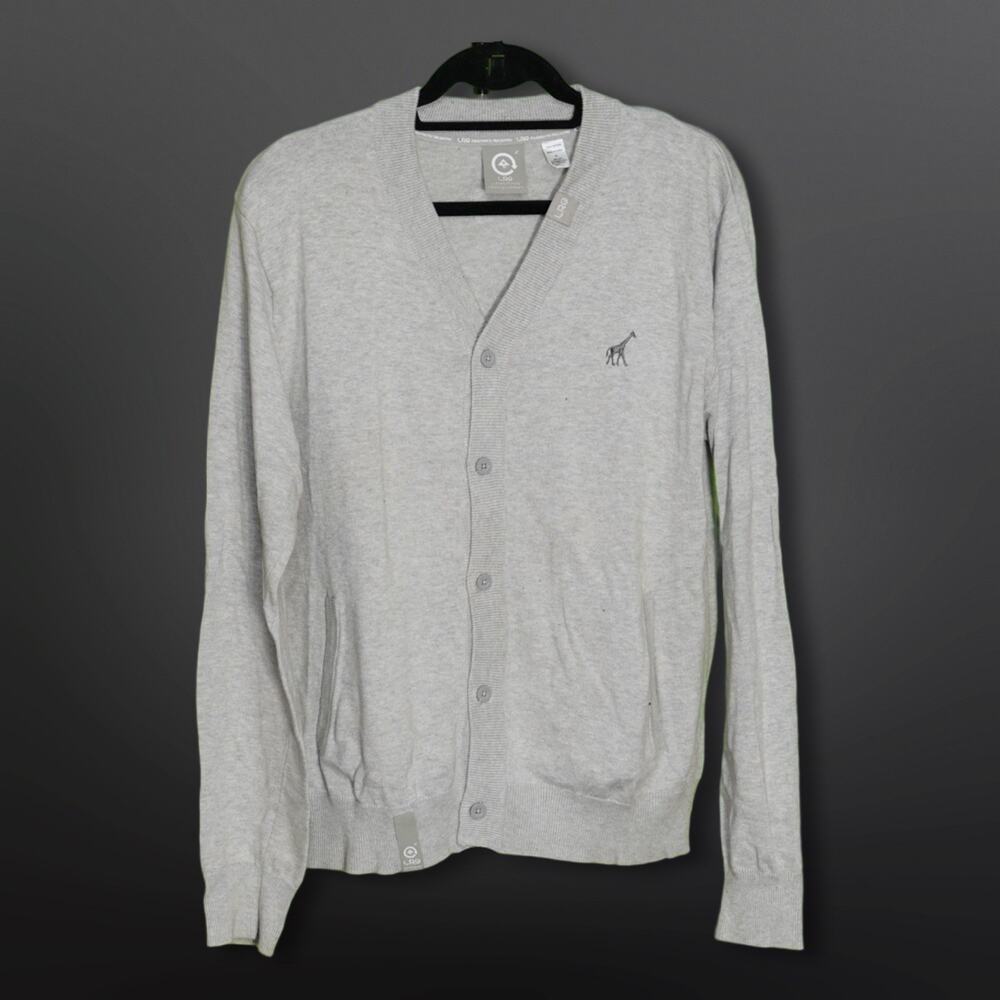 LRG Gray Button-Down Cardigan - Size Medium